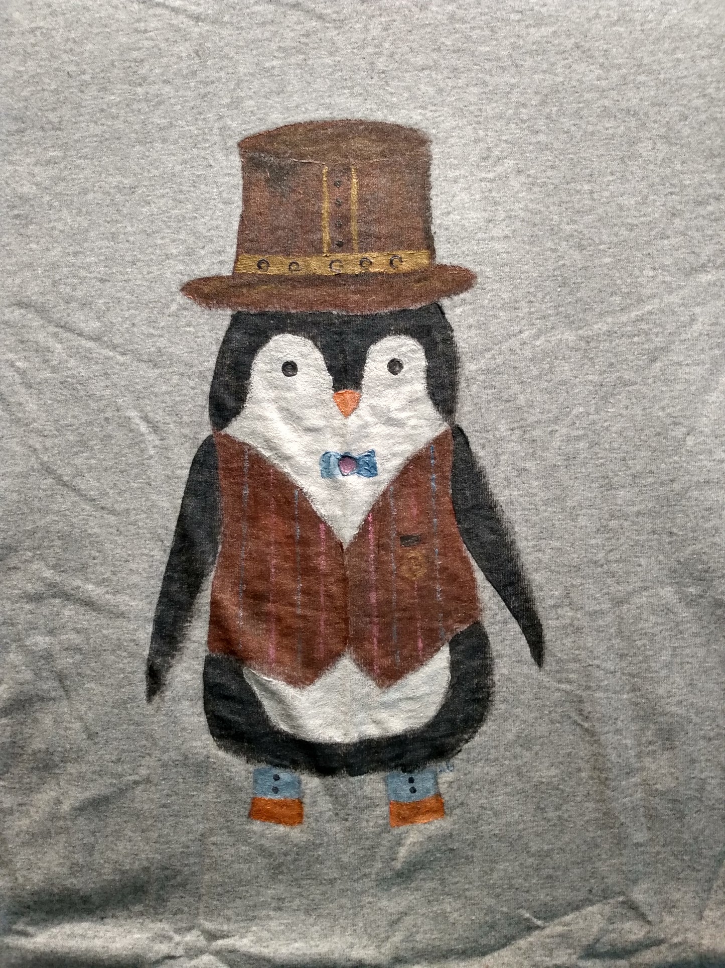 Hand-Painted Short Sleeve Penguin T-Shirt